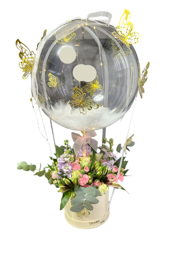 Decorative balloon with butterflies and flowers 