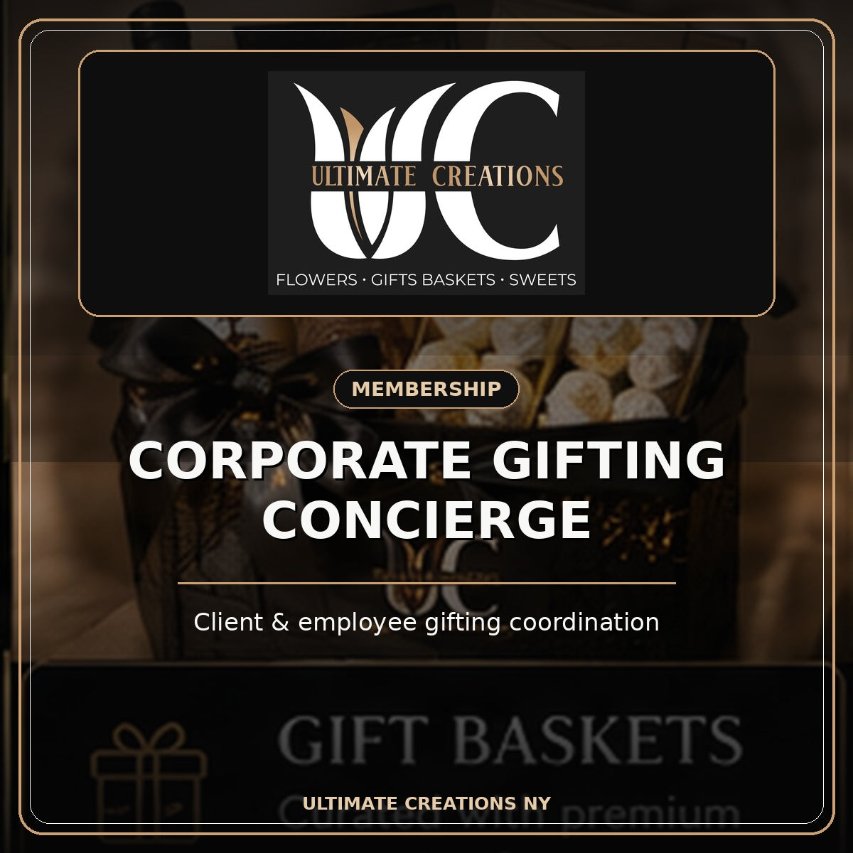 Ultimate Creations Corporate Gifting Concierge with exact UC logo, premium gifts, flowers and business gifting support