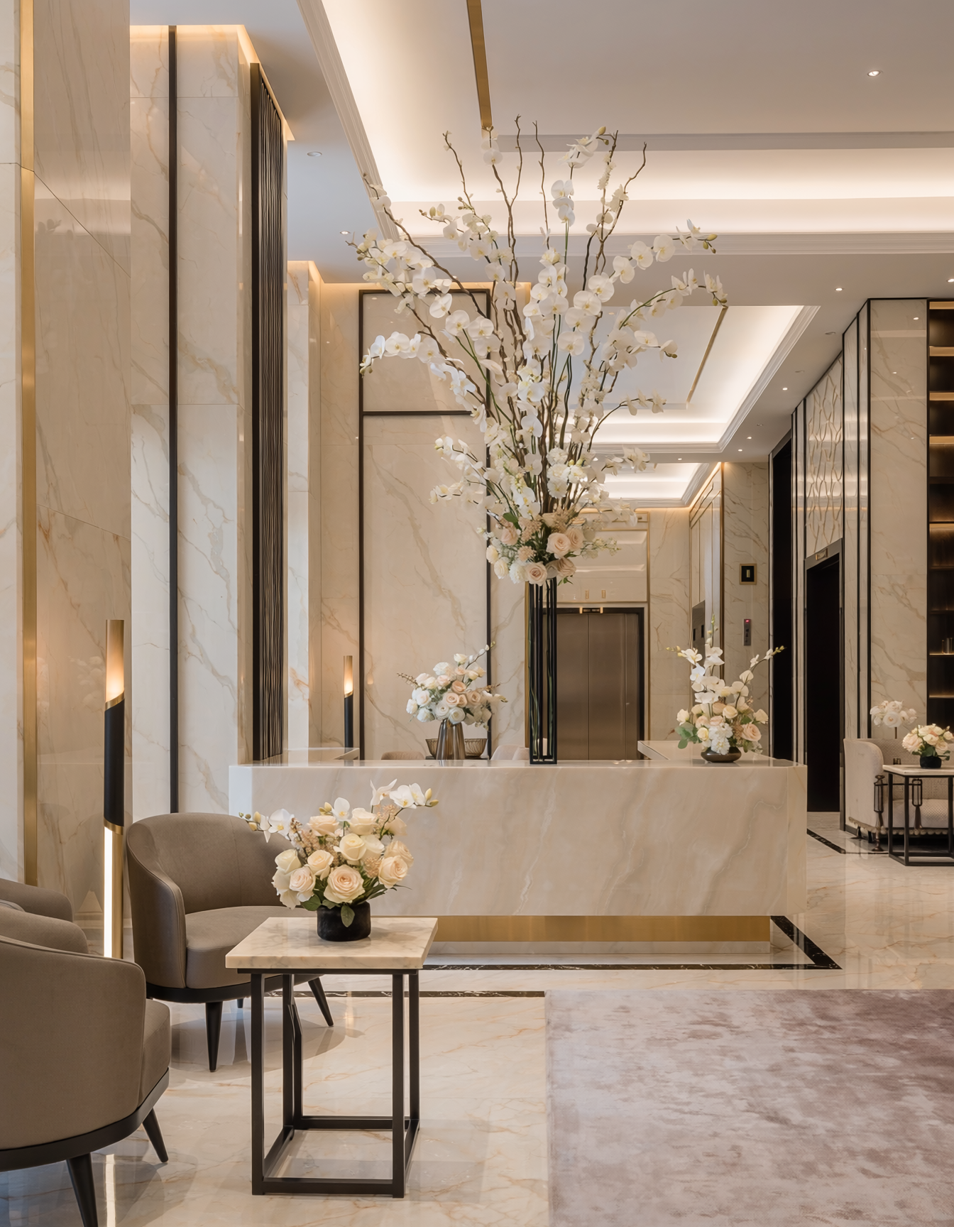 Hospitality and venue floral membership luxury guest-space styling scene