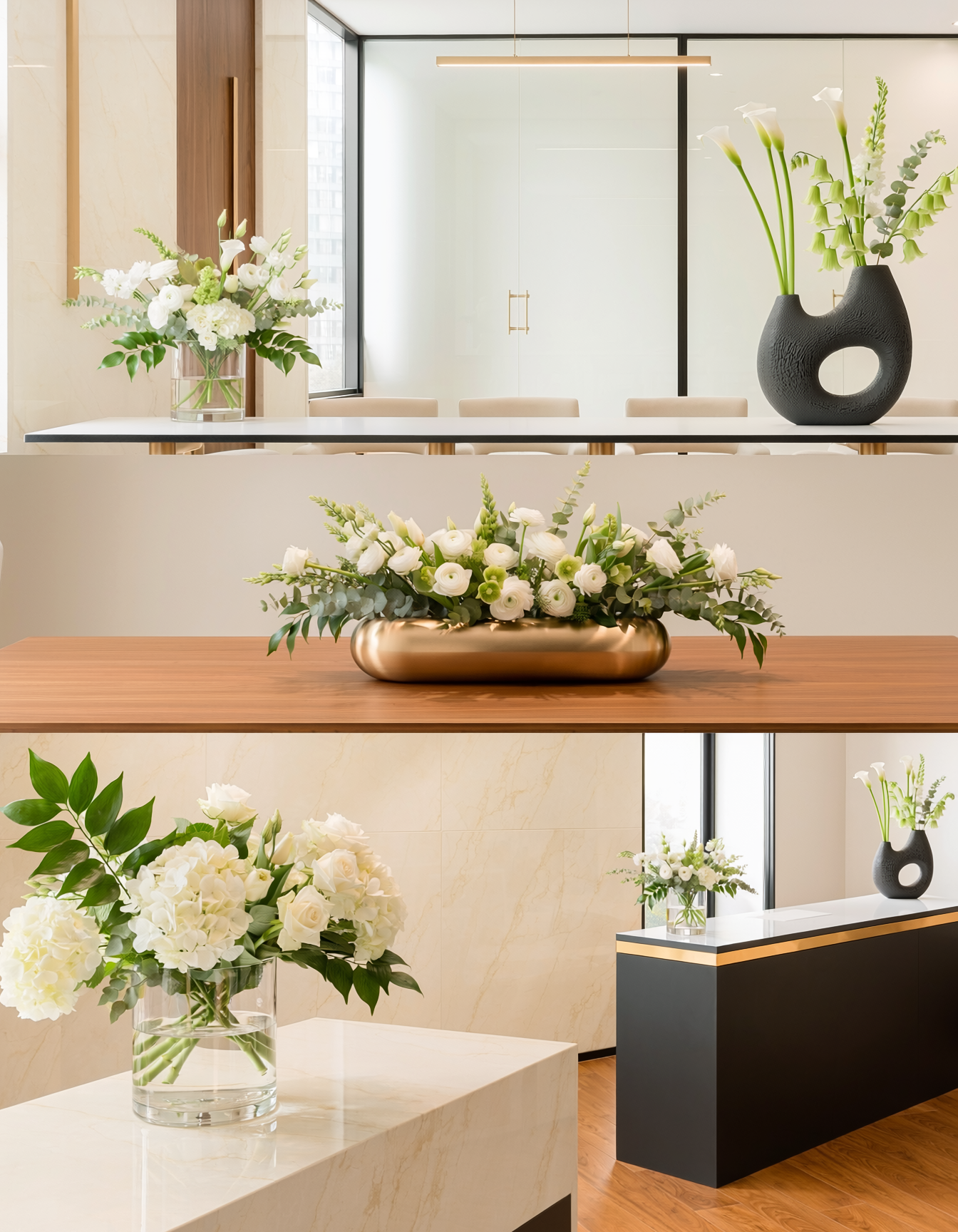 Office Floral Membership coordinated reception conference and executive floral service scene