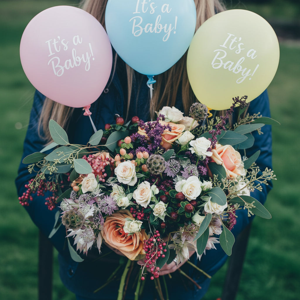 Baby Welcome Soft Blooms - Grand real fresh flowers by Ultimate Creations NY