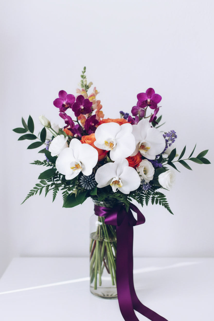 Luxury Orchid Vase Arrangement - Grand real fresh flowers by Ultimate Creations NY