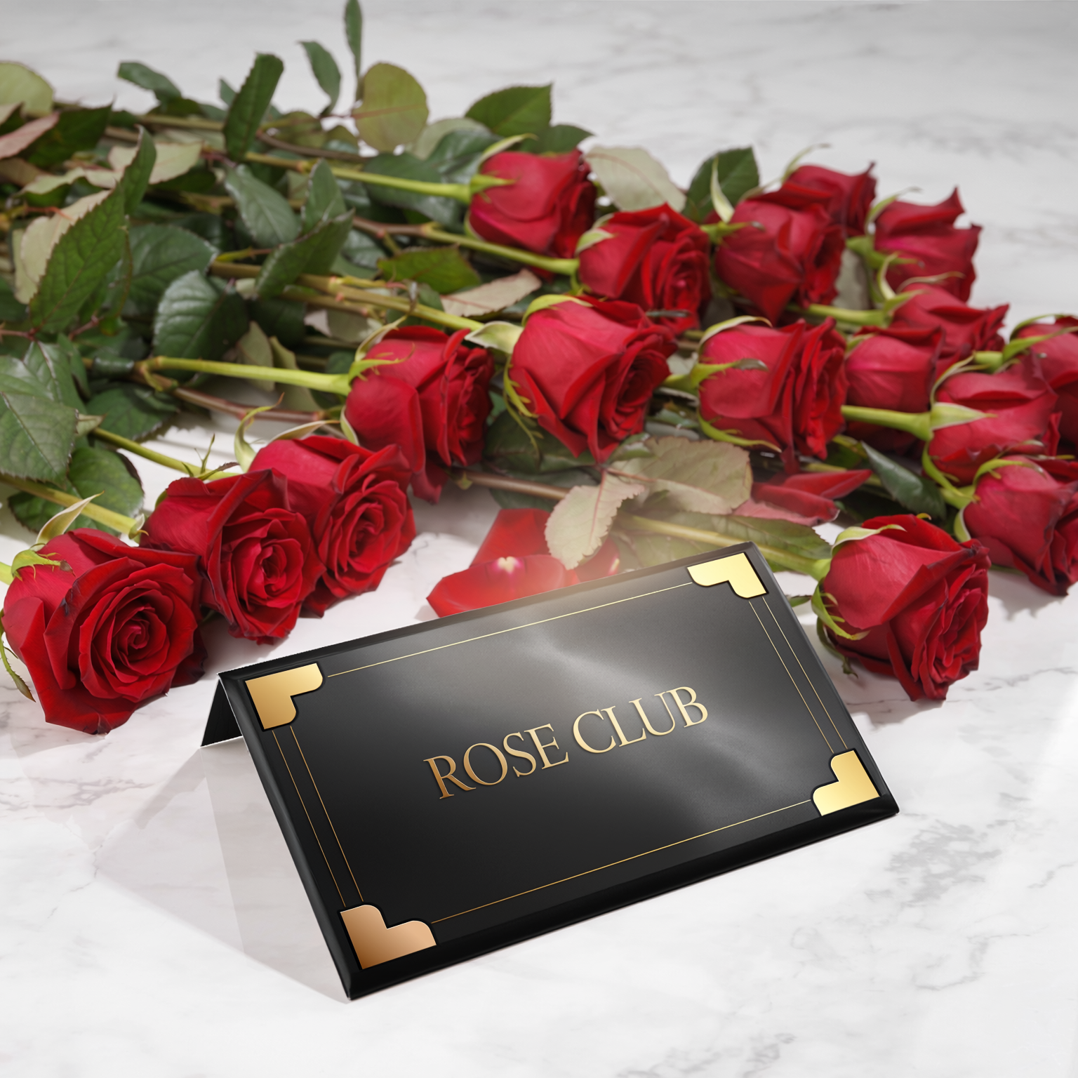 Rose Club membership value concept with premium roses