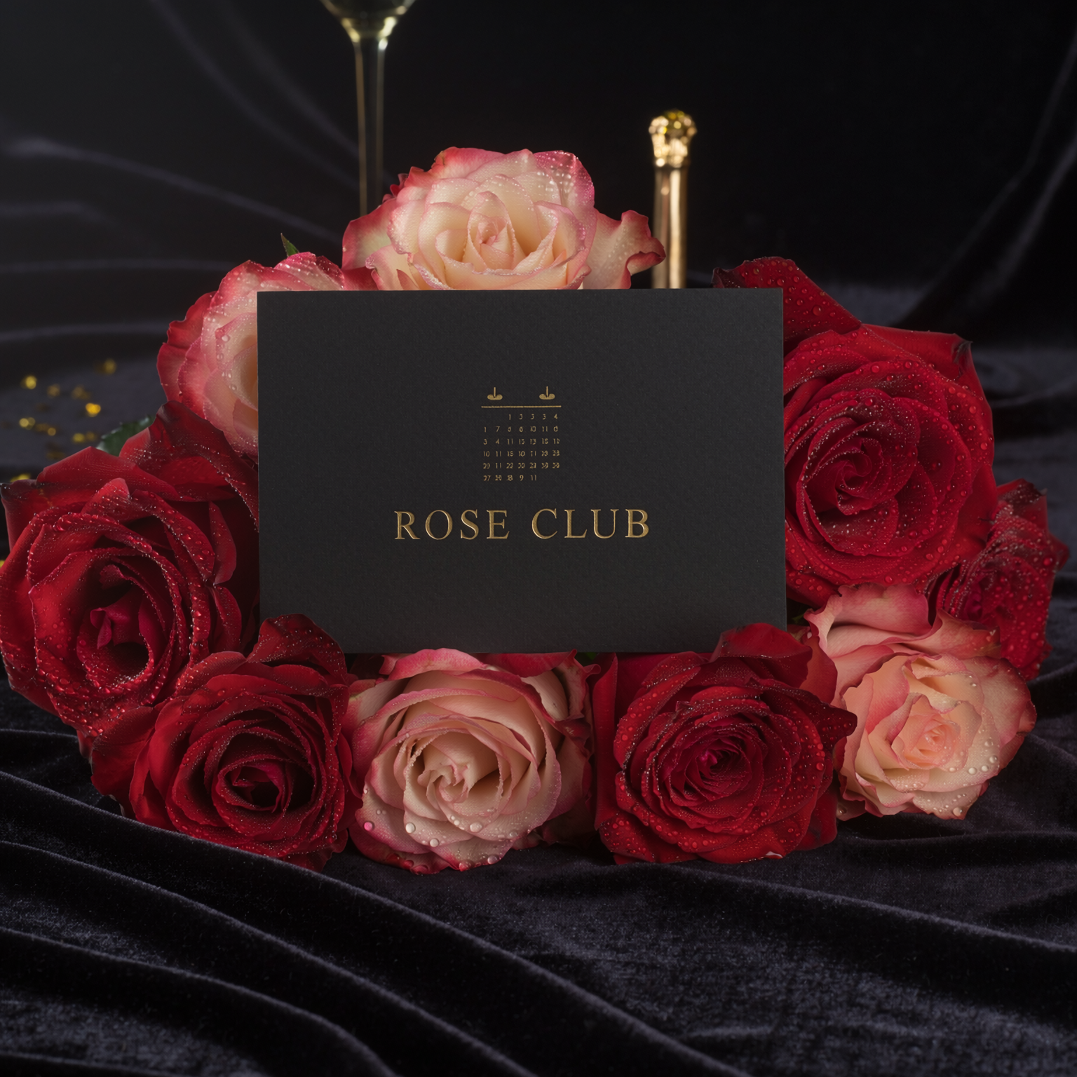 Rose Club annual membership concept with luxury roses