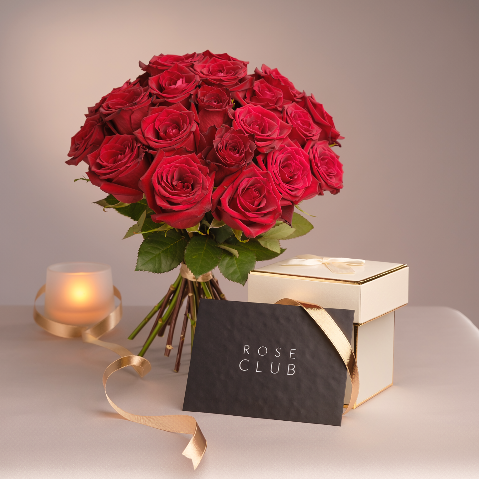 Rose Club birthday perk concept with roses and elegant celebration styling