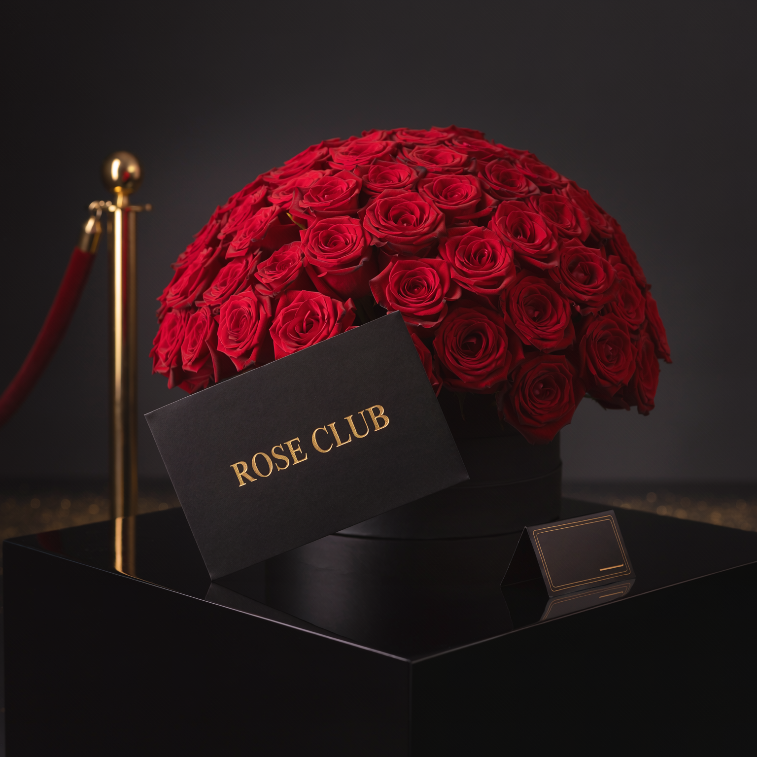 Rose Club priority holiday access concept with premium red roses